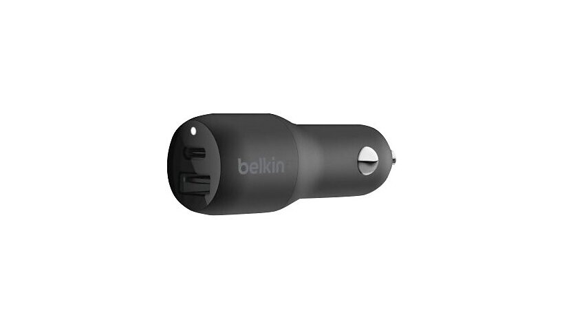 Belkin 30W or 32W USB-C PD + USB-A Car Charger + USB-C to Lightning Cable