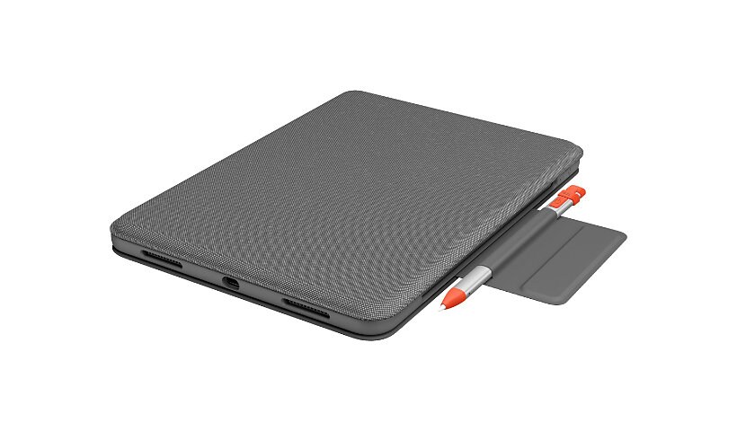 Logitech Folio Touch - keyboard and folio case - with trackpad - oxford gray
