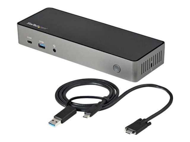 StarTech.com USB-C & USB-A Dock - Hybrid Triple Monitor Laptop Docking Station DisplayPort & HDMI 4K 60Hz/85W PD/6x