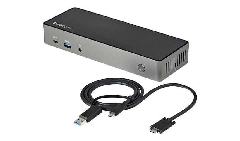 StarTech.com USB-A/USB-C Hybrid Dock Triple 4K 60Hz HDMI/DisplayPort 85W PD