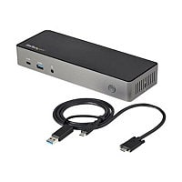 StarTech.com USB-A/USB-C Hybrid Dock Triple 4K 60Hz HDMI/DisplayPort 85W PD
