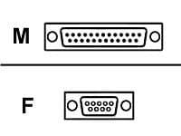 Epson - null modem cable - DB-25 to DB-9 - 10 ft