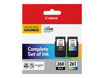 Canon PG-260 / CL-261 Value Pack - 2-pack - black, color (cyan, magenta, yellow) - original - ink cartridge