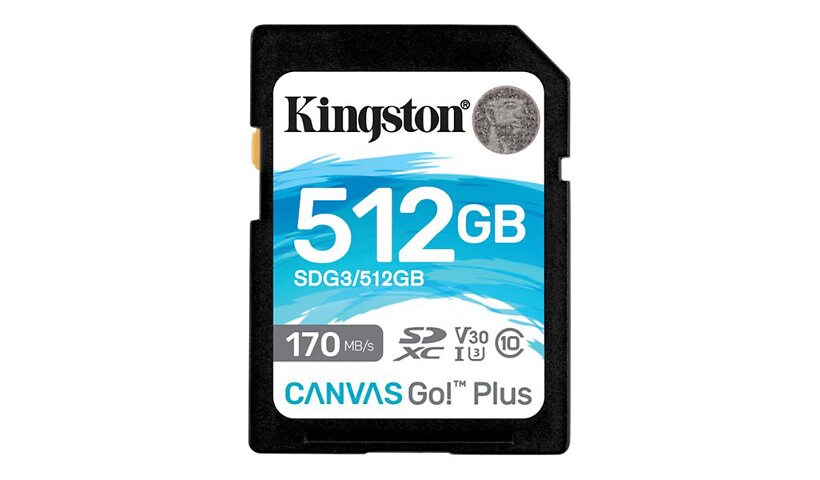 Kingston Canvas Go! Plus - carte mémoire flash - 512 Go - SDXC UHS-I