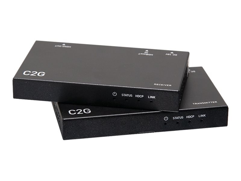 C2G HDBaseT HDMI Extender over Cat Cable - HDMI Transmitter Box to Receiver Receiver Box - 4K 60Hz
