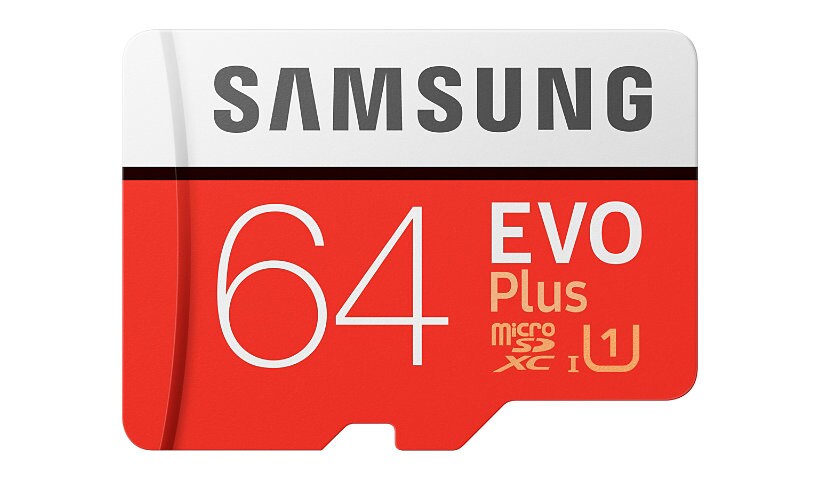 Samsung EVO Plus MB-MC64HA - carte mémoire flash - 64 Go - microSDXC UHS-I