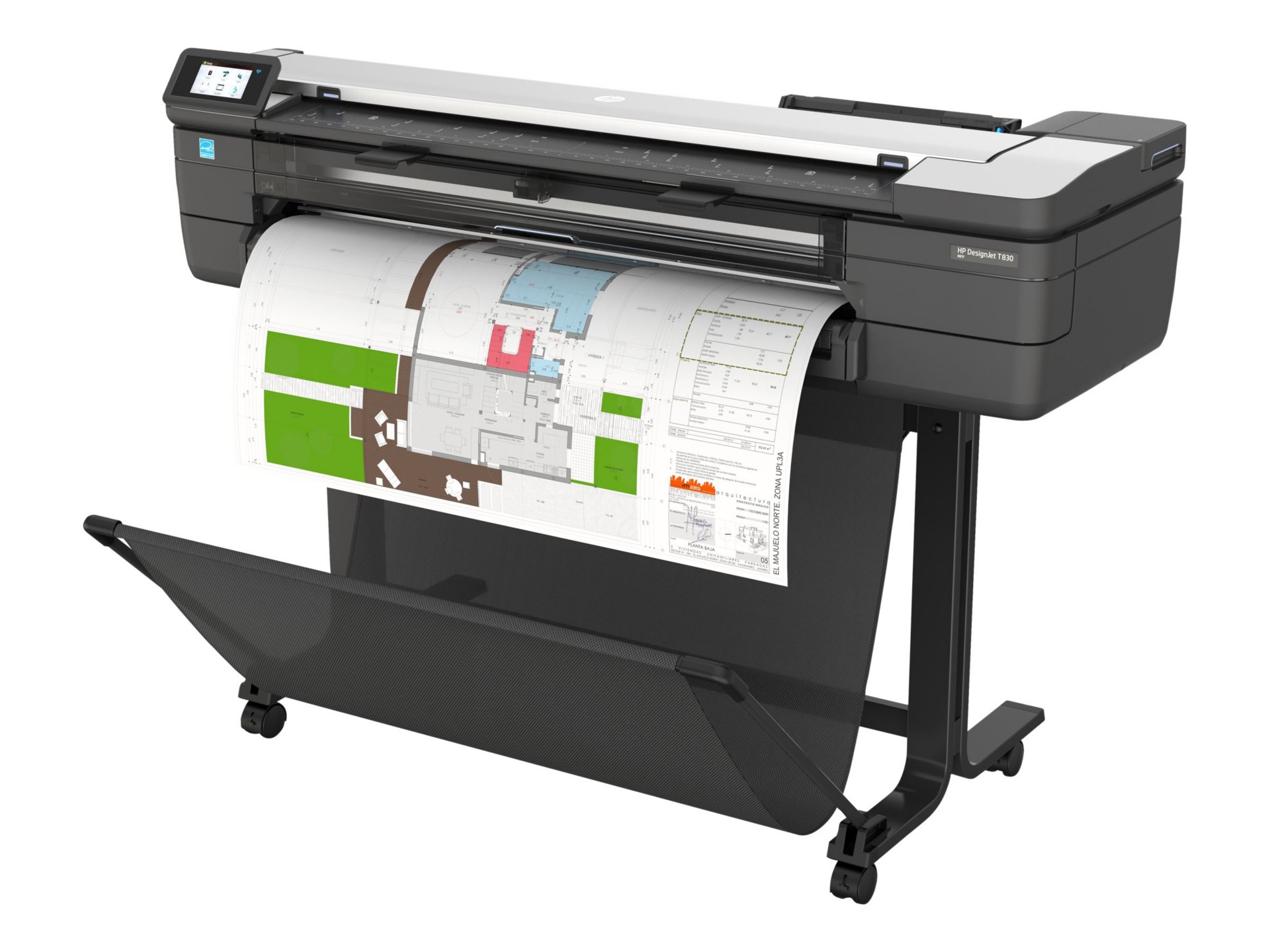 HP Designjet T830 Inkjet Large Format Printer - Includes Printer, Copier, Scanner - 36" Print Width - Color