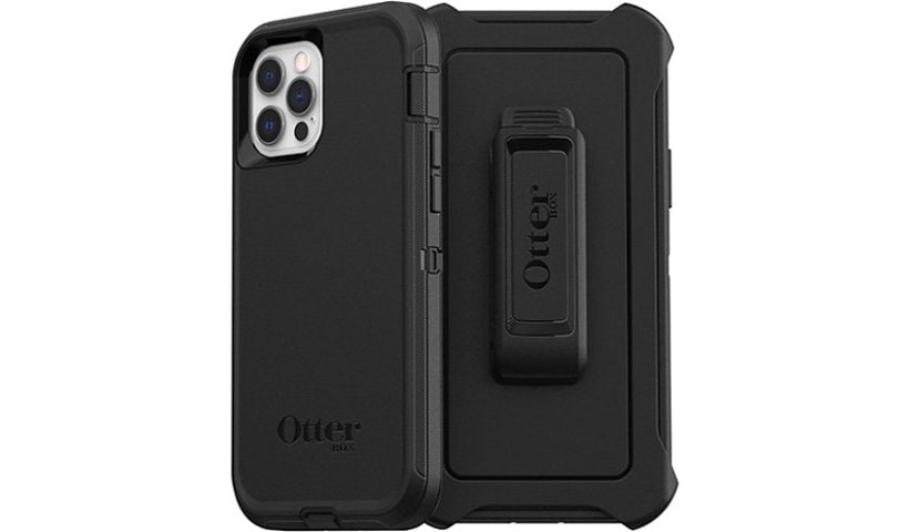 OtterBox Defender Rugged Carrying Case (Holster) Apple iPhone 12 Pro, iPhone 12 Smartphone - Black