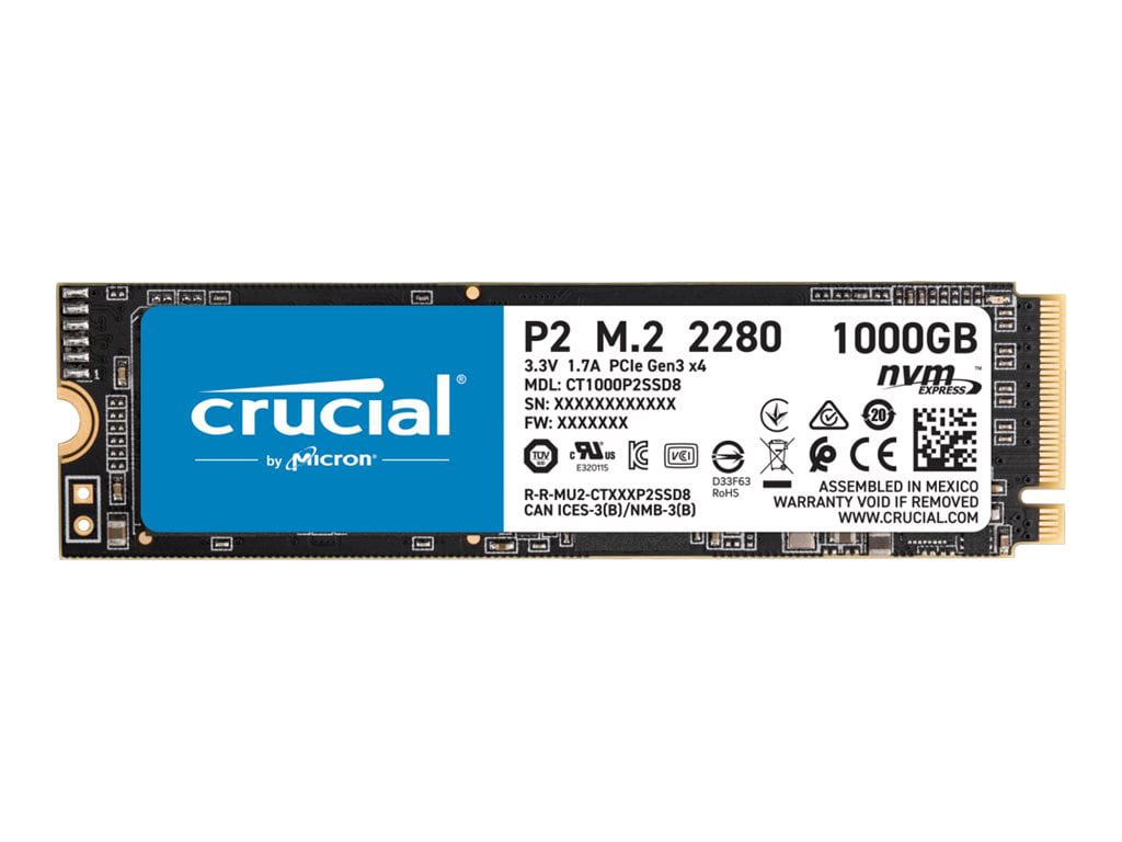 Crucial P2 - SSD - 1 TB - PCIe 3.0 x4 (NVMe)