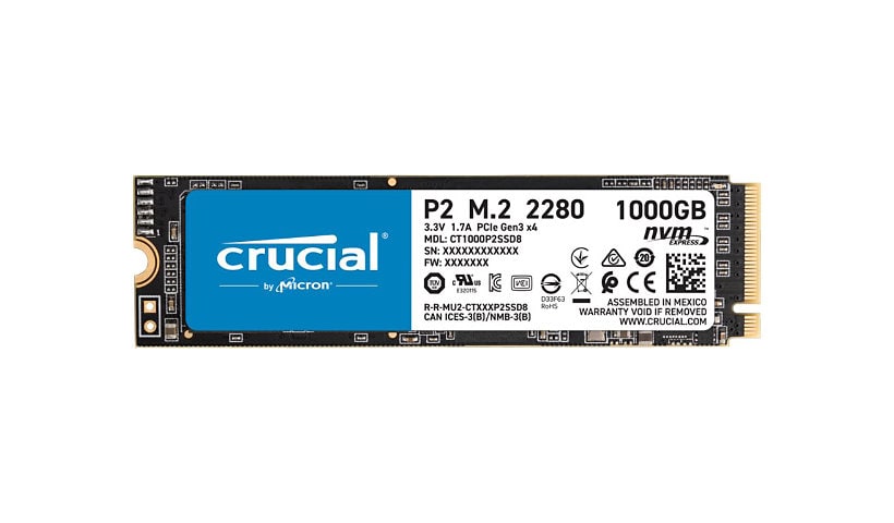 Crucial P2 - SSD - 1 TB - PCIe 3.0 x4 (NVMe)