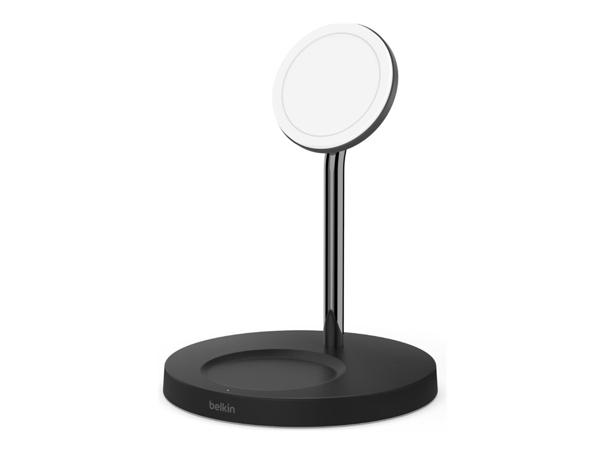 Belkin BoostCharge Pro MagSafe 2-in-1 wireless charging stand - + AC power adapter - 15 Watt