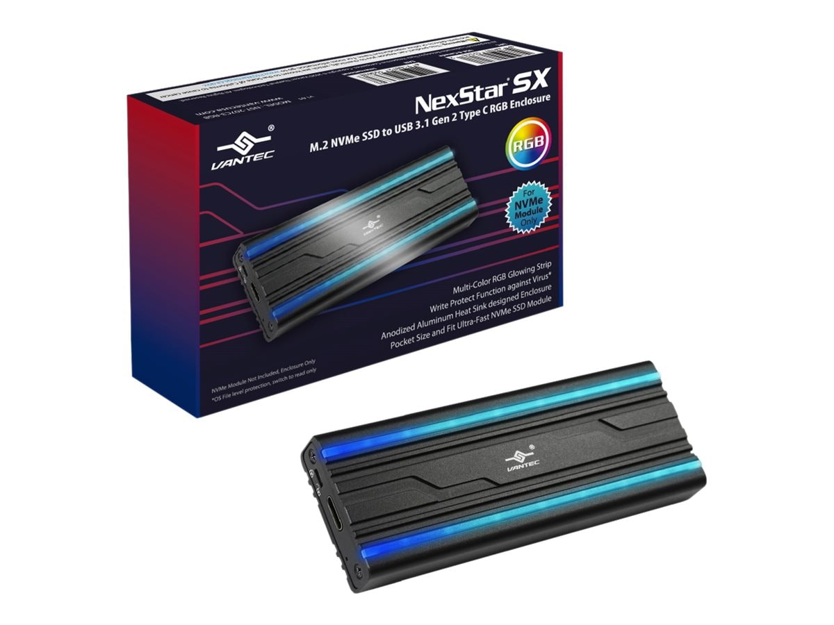Vantec NexStar SX NST-207C3-RGB - storage enclosure - M.2 NVMe Card / PCIe