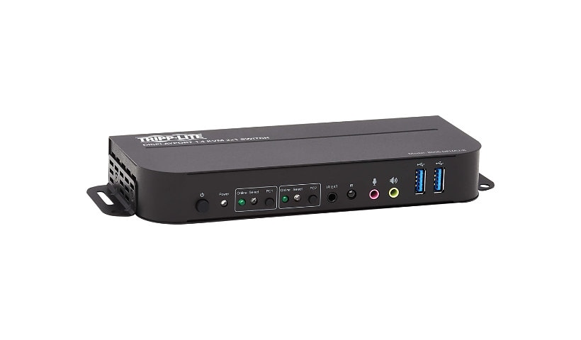 Tripp Lite DisplayPort USB KVM Switch 2-Port 4K 60Hz HDR DP 1.4 USB Cables - commutateur écran-clavier-souris/audio/USB - 2 ports