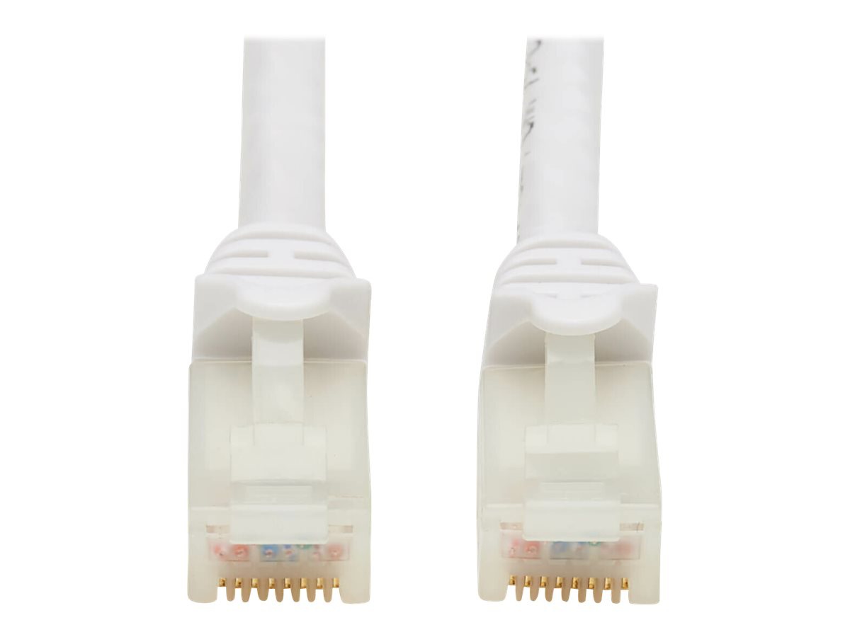 Tripp Lite Safe-IT Cat6a 10G Certified Snagless Antibacterial UTP Ethernet Cable (RJ45 M/M), White, 3 ft. - network