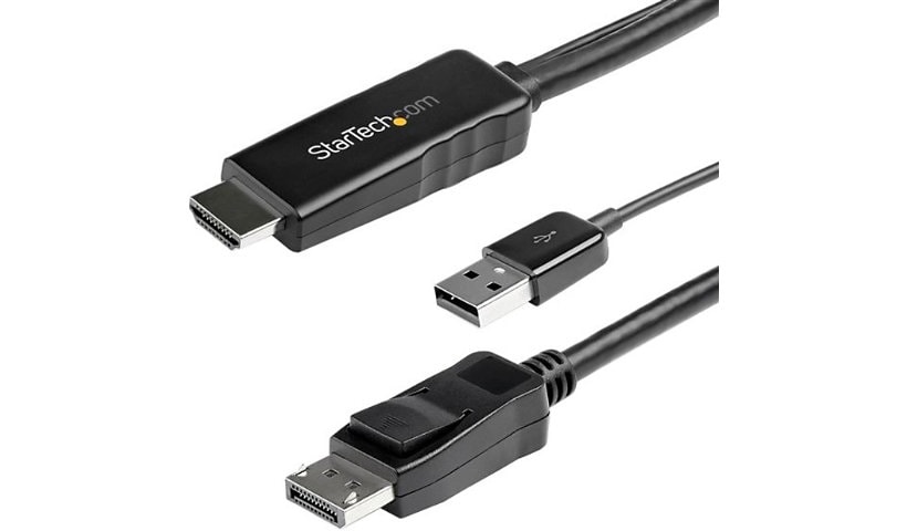 StarTech.com 2m HDMI to DisplayPort Cable 4K 30Hz - Active HDMI 1.4 to DP 1.2 Adapter Cable w/ Audio