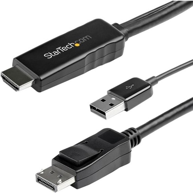 StarTech.com 3 m (9.8 ft.) HDMI to DisplayPort Cable - 4K 30Hz - USB-powered - Active HDMI to DisplayPort Cable