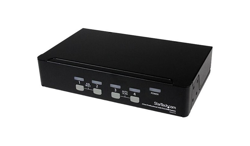 StarTech.com 4 Port Professional USB PS/2 KVM Switch - KVM switch - 4 ports