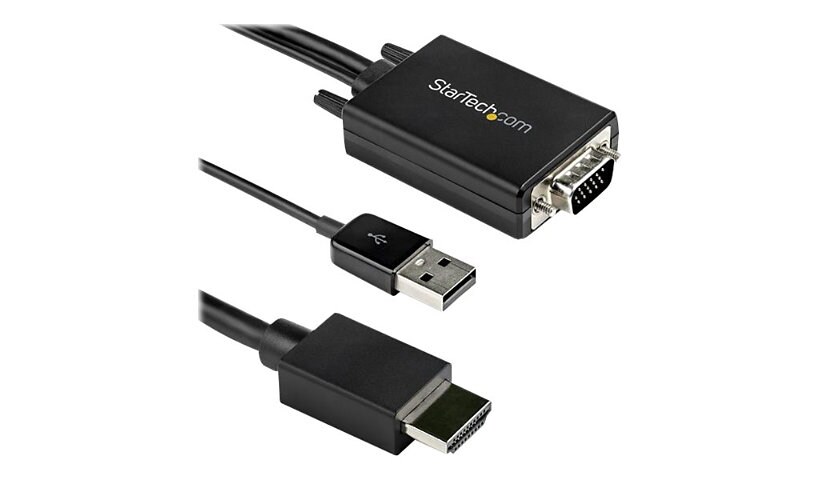 StarTech.com 2m VGA to HDMI Converter Cable with USB Audio Support - 1080p Analog to Digital Video Adapter Cable - Male
