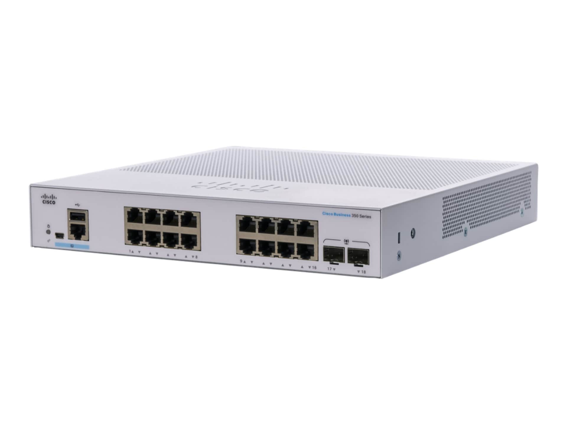 Cisco Business 350 Series CBS350-16T-E-2G - switch - 18 ports - managed - rack-mountable