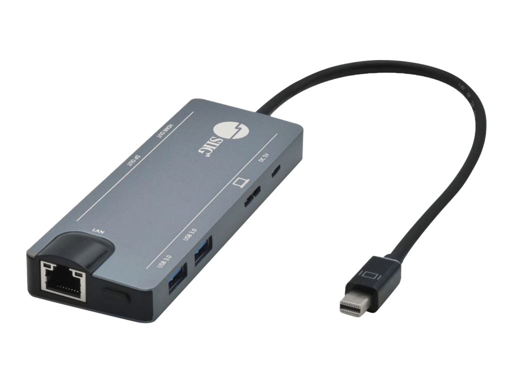 SIIG Mini DisplayPort 4K Video Dock with USB 3.0 LAN Hub 5Gbps Data Transfe