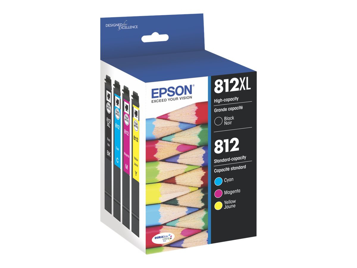 Epson 812XL/812 - 4-pack - Hight Capacity (black) + Standard Capacity - black, yellow, cyan, magenta - original - ink