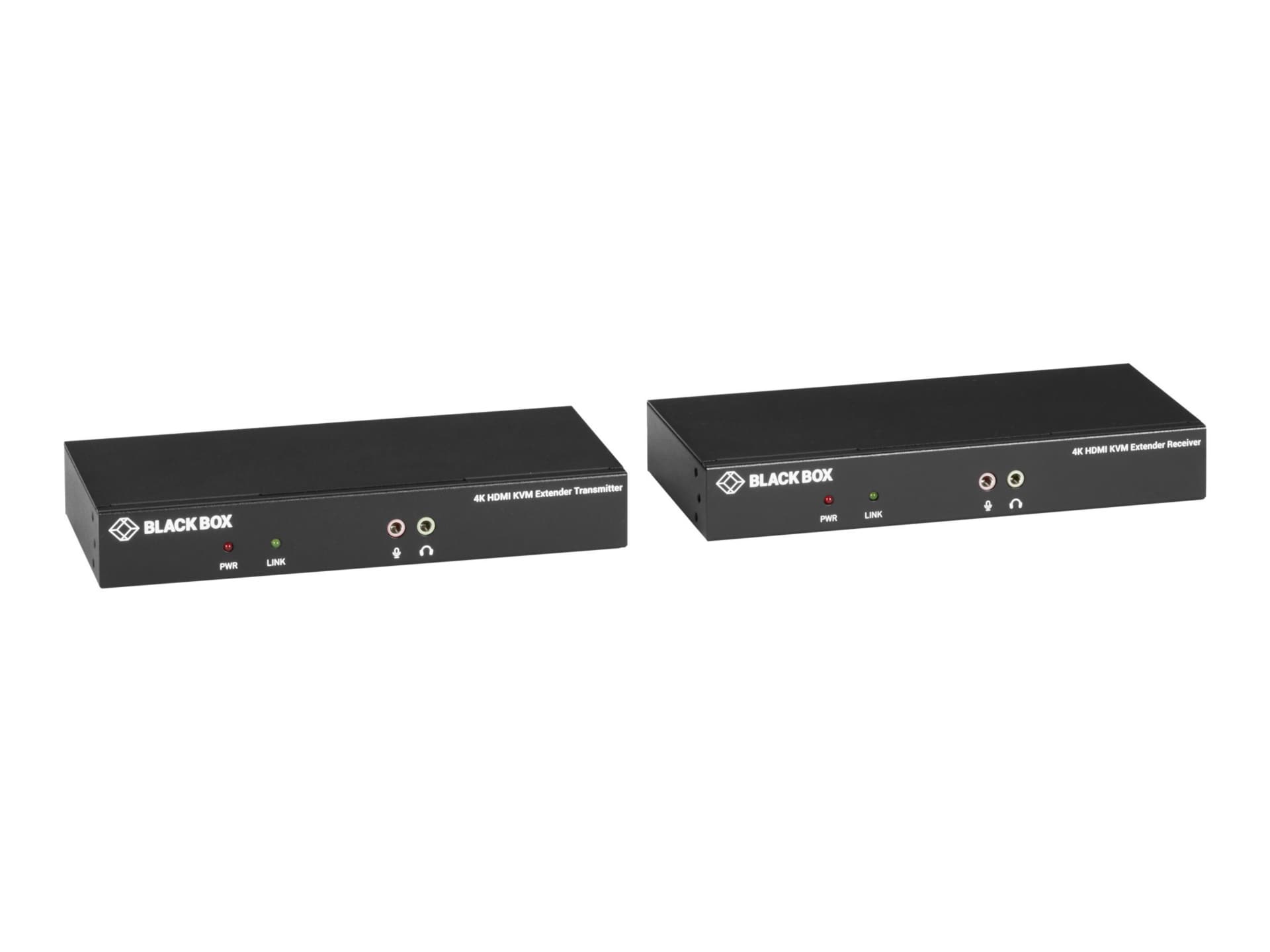 Black Box KVX Series KVM Extender over CATx - 4K, Single-Head, HDMI, USB 2.0, Serial, Audio, Local Video - transmitter