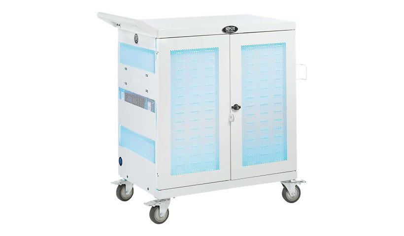 Tripp Lite Safe-IT UV Sanitizing Charging Cart 32-Port USB Antimicrobial for iPad and Android Tablet White - cart - for