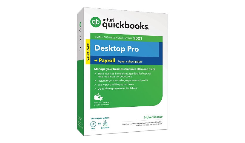 QuickBooks Desktop Pro 2021 - box pack - 1 user - with 1 Year Payroll subsc