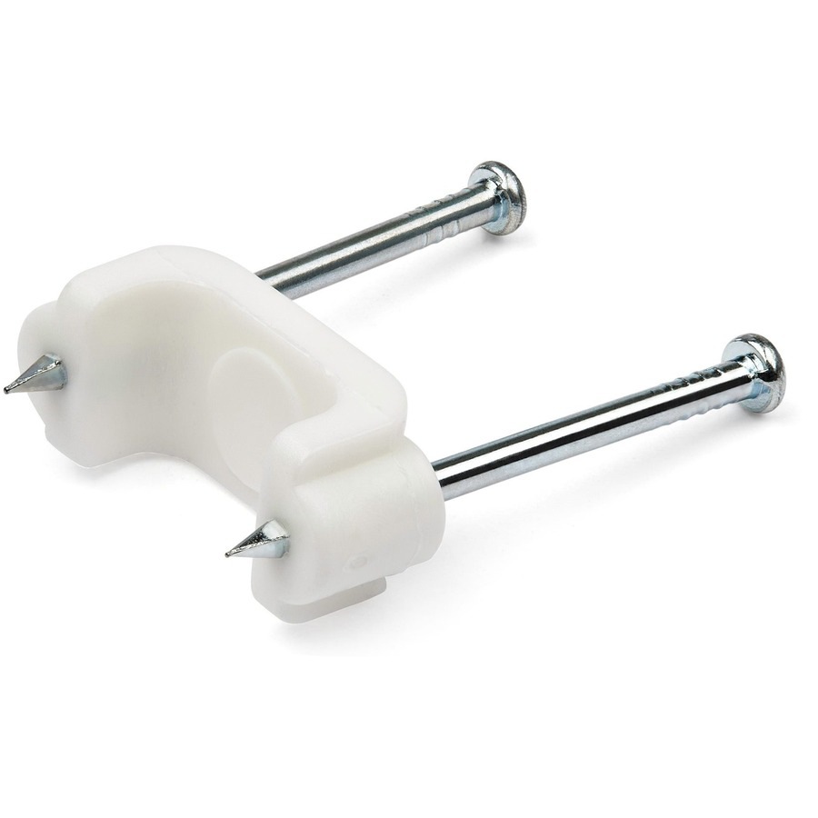 StarTech.com 100 Pack Cable Clips with Nails - Two Steel Nails - Reusable N