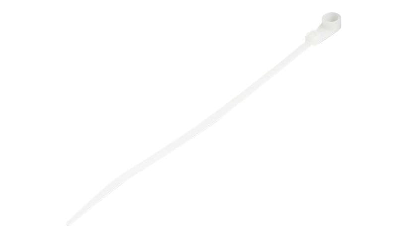 StarTech.com 6"(15cm) Cable Ties with Mounting Hole, 1-1/2"(40mm) Dia, 40lb(18kg) Tensile Strength, Nylon Zip Ties, UL