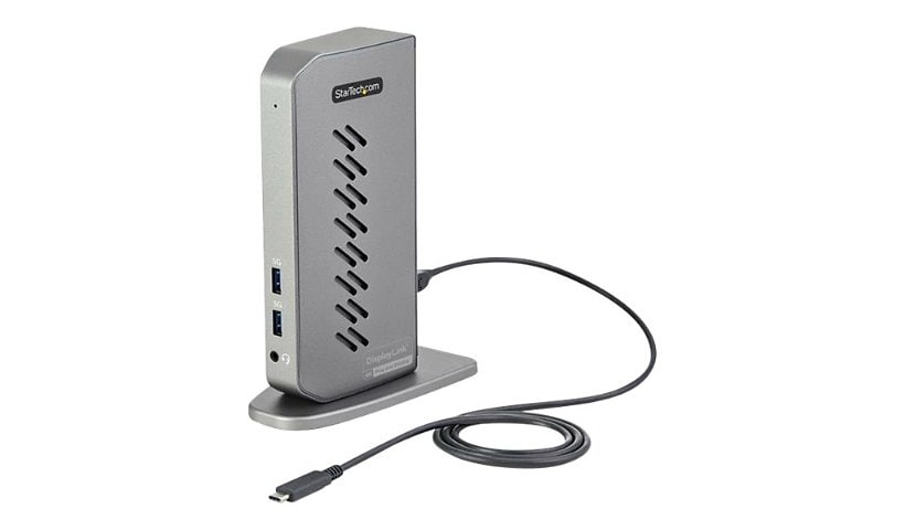 StarTech.com USB-C USB-A Dock - Hybrid Universal USB 3.0 Laptop Docking Station - Dual Monitor 4K 60Hz HDMI/DisplayPort