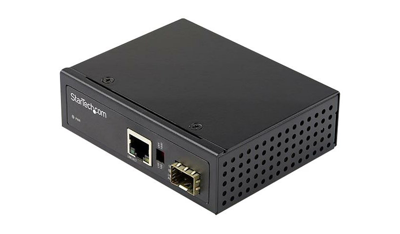 StarTech.com Industrial Fiber to Ethernet Media Converter - 1Gbps SFP to RJ45/CAT6 - SM/MM Fiber to Copper Gigabit