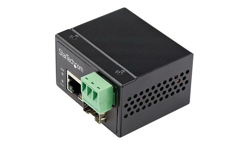 StarTech.com Industrial Fiber to Ethernet Media Converter 100Mb SFP to RJ45