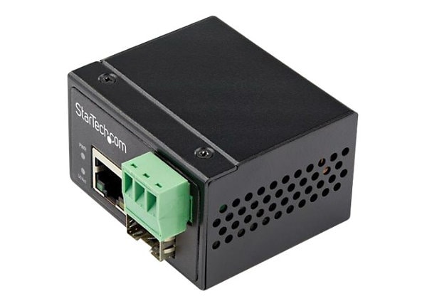 StarTech.com Industrial Fiber to Ethernet Media Converter 100Mb SFP to RJ45