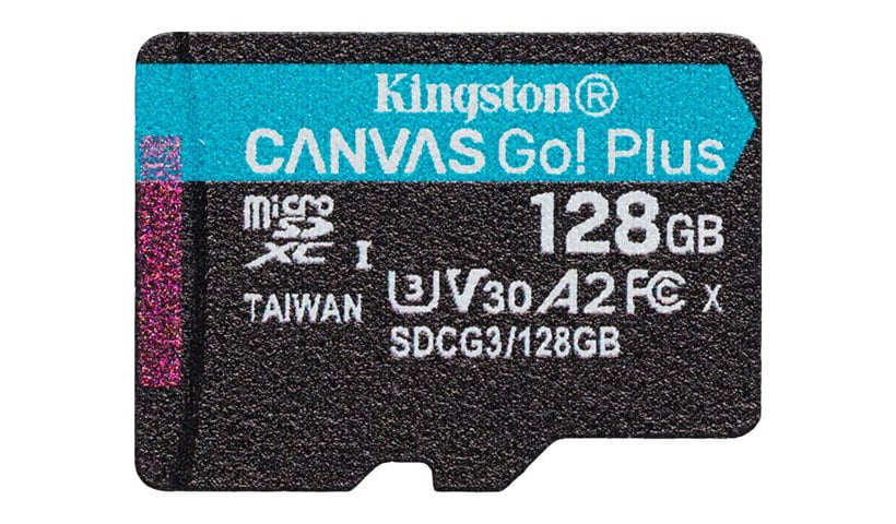 Kingston Canvas Go! Plus - carte mémoire flash - 128 Go - microSDXC UHS-I