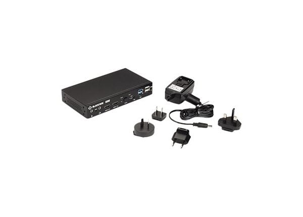 KVD200-2H, Conmutador KVM - UHD 4K, doble monitor, HDMI/DisplayPort, USB  3.2 Gen 1, USB tipo C, audio, 2 puertos - Black Box