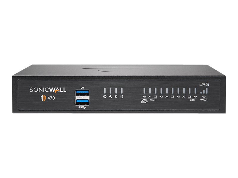 SonicWall TZ470 - Essential Edition - dispositif de sécurité - avec 3 ans de Security Suite