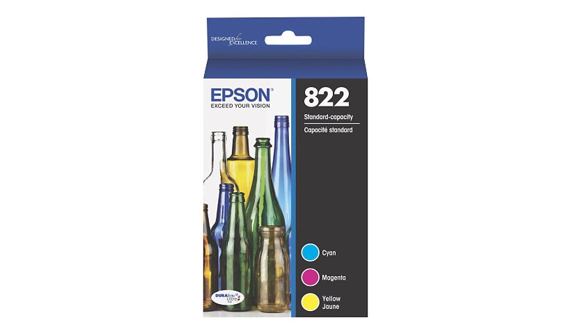 Epson 822 - 3-pack - yellow, cyan, magenta - original - ink cartridge