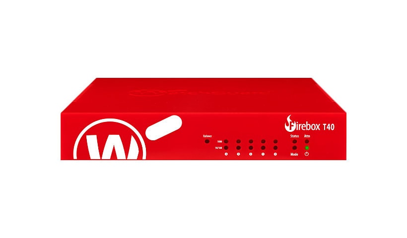 WatchGuard Firebox T40-W - security appliance - Wi-Fi 5, Wi-Fi 5 - with 1 year Basic Security Suite