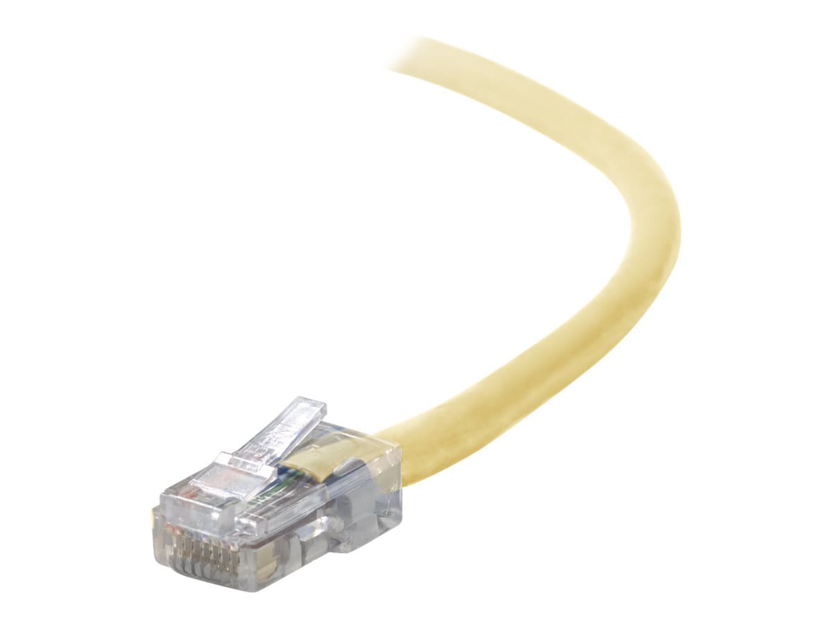 Belkin Cat5e/Cat5 1ft Yellow Ethernet Patch Cable, No Boot, PVC, UTP, 24 AWG, RJ45, M/M, 350MHz, 1'