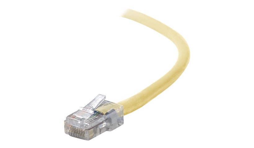 Belkin Cat5e/Cat5 1ft Yellow Ethernet Patch Cable, No Boot, PVC, UTP, 24 AWG, RJ45, M/M, 350MHz, 1'