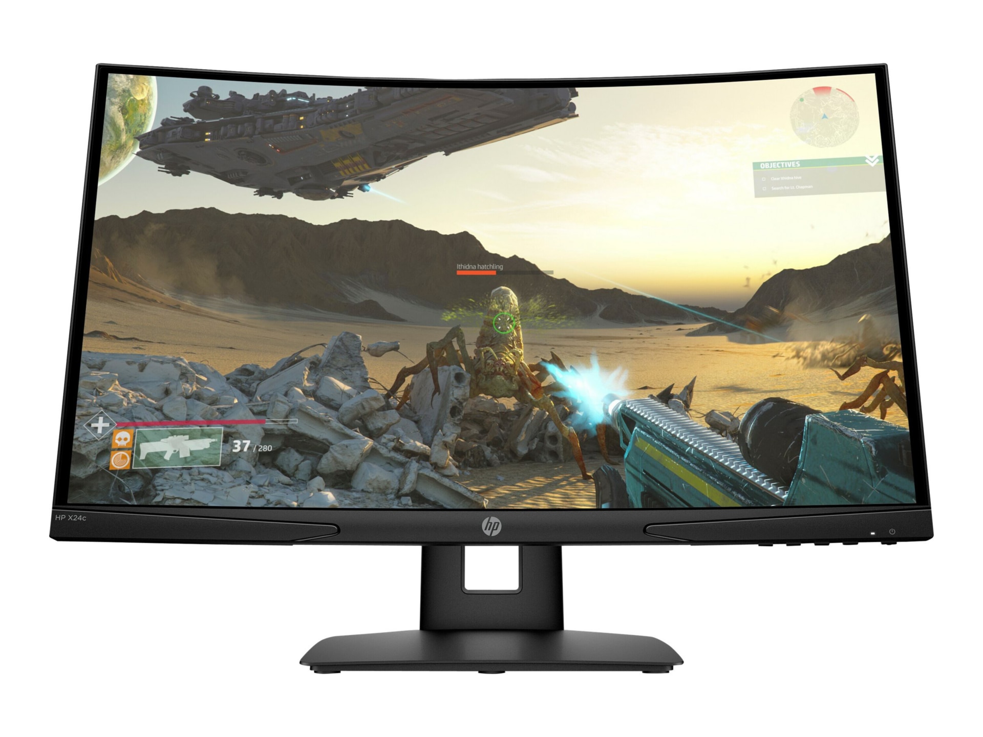 HP X24c Gaming Monitor - LCD monitor - curved - Full HD (1080p) - 24"