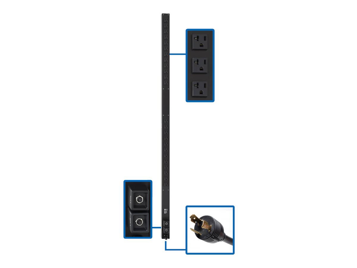 Tripp Lite PDU Basic 24 5-15/20R L5-30P 2.9kW 120V 10ft Cord 63.75in 0U