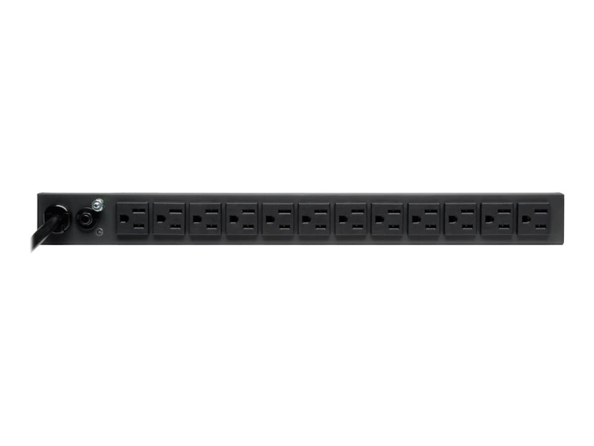 Tripp Lite PDU Basic 1.8kW 120V Single-Phase - 13 NEMA 5-15R Outlets, 5-15P Input, 6 ft. Cord, 1U Rack-Mount - power