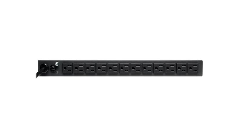 Tripp Lite PDU Basic 1.8kW 120V Single-Phase - 13 NEMA 5-15R Outlets, 5-15P Input, 6 ft. Cord, 1U Rack-Mount - power