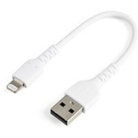 StarTech.com 6 inch/15cm Durable USB-A to Lightning Cable, White MFi Certified iPhone Charging Cord