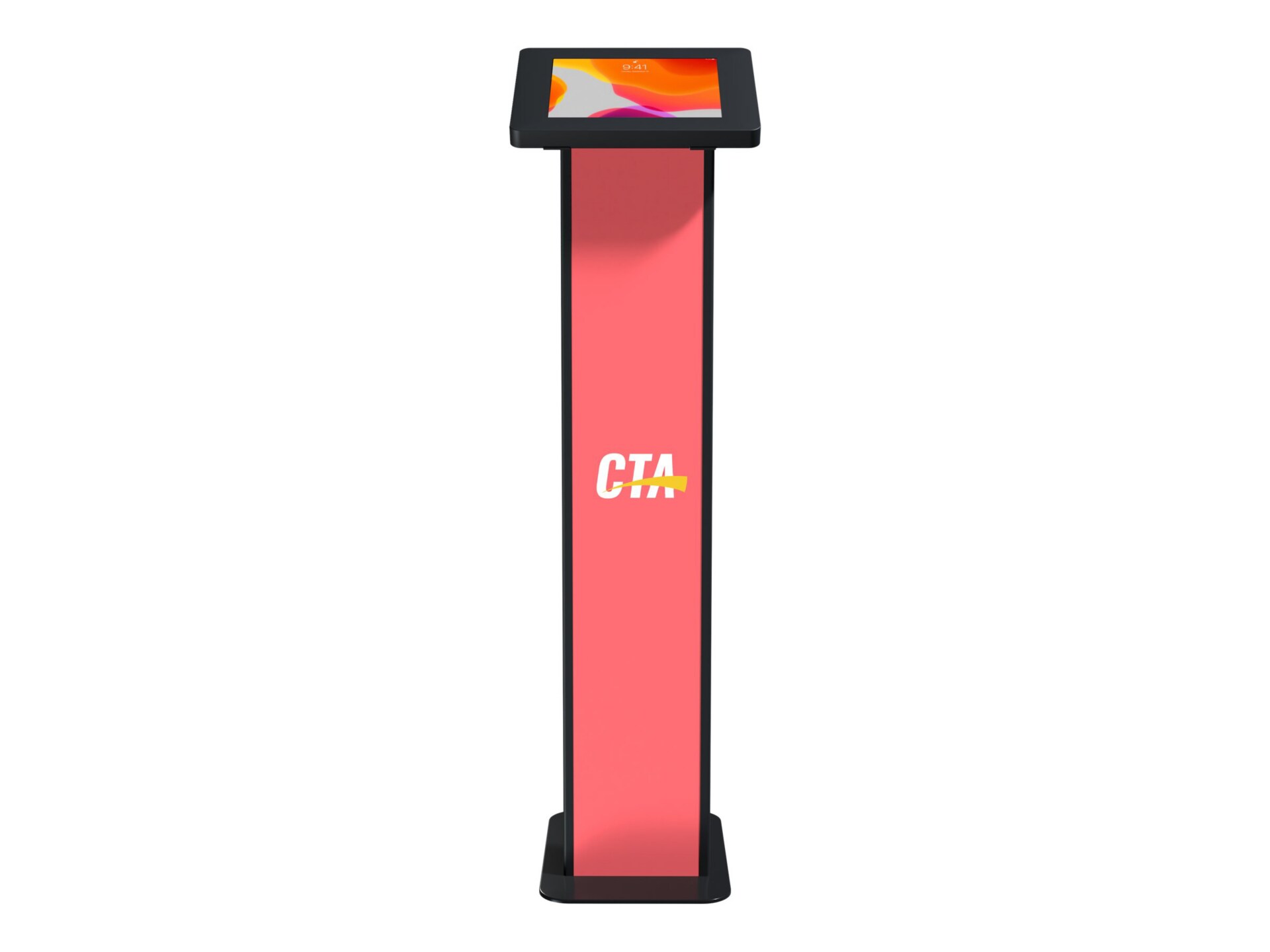 Thumbnail 2 of 15 for CTA Digital Customizable Premium Locking Floor Stand Kiosk with Graphic Card Slot for branding for 10.2-in iPad 7th/