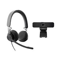Logitech Zone Teams Wired Noise Cancelling On-ear Headset with C925e Webcam