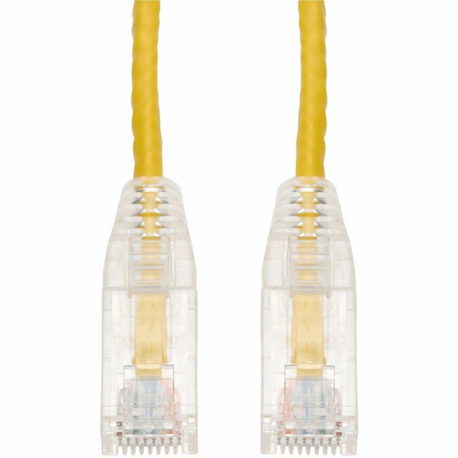 Proline 1ft Yellow CAT 6A Slim PVC Ethernet Cable Snagless Clear-Claw RJ-45