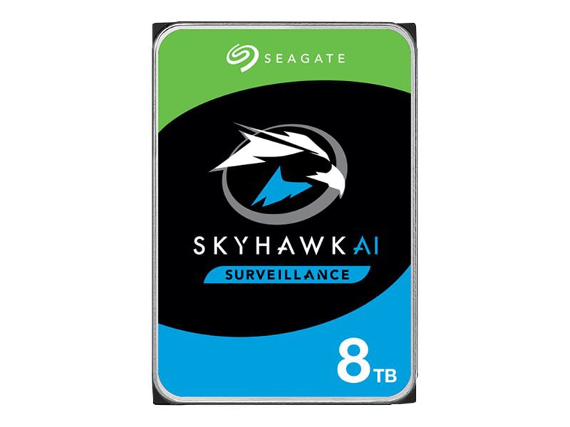 Seagate SkyHawk AI ST8000VE001 - Disque dur - 8 To - interne - 3.5 - SATA  6Gb/s - buffer : 256 Mo - avec 3 ans Seagat 